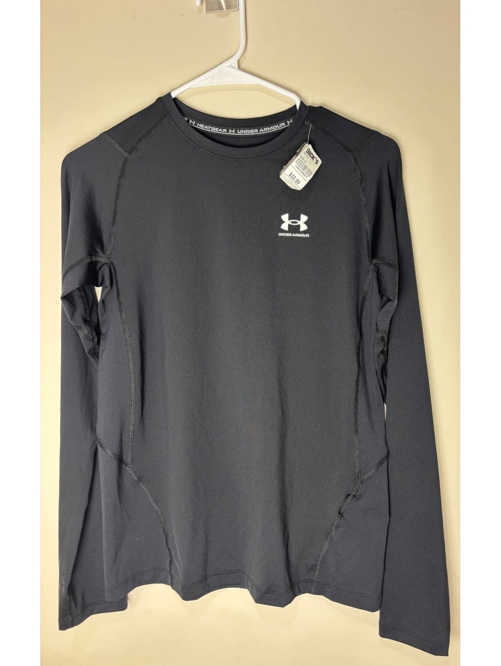 Under Armour HeatGear Youth XL Fitted Long Sleeve Compression Shirt Black